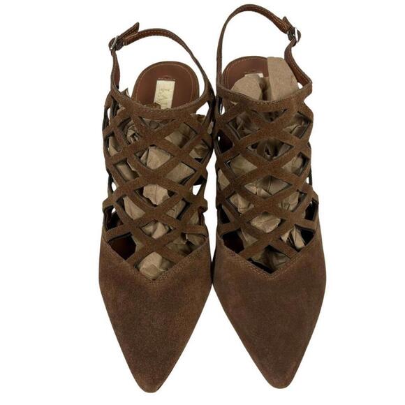 Lauren Ralph Lauren Kennan Pump Heels Dark Snuff Sport Suede Brown Sz 9.5 - Picture 1 of 8